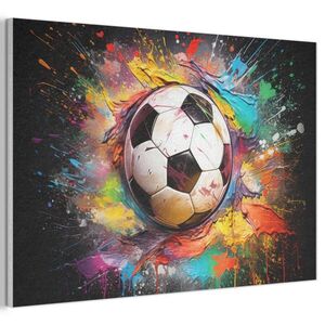 MuchoWow AKUSTICKÝ OBRAZ Futbal - Farba - Farby - Čierna - Biela 90x60 cm vyobraziť