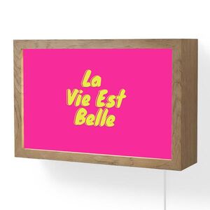 OnlyWow NÁSTENNÉ SVIETIDLO Citát - Retro - Pink 30x20 cm vyobraziť