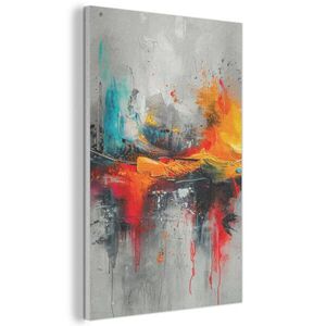 MuchoWow AKUSTICKÝ OBRAZ Moderné umenie - Oranžová - Sivá - Abstraktné 60x90 cm vyobraziť