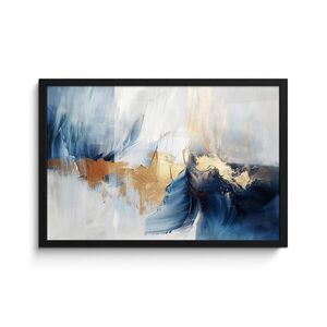 MuchoWow ZARÁMOVANÝ PLAGÁT Zlatá - modrá - akvarel - umenie - moderné 60x40 cm vyobraziť