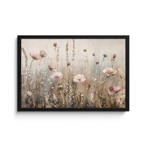 MuchoWow ZARÁMOVANÝ PLAGÁT Kvety - Ružová - Moderné - Béžová 60x40 cm vyobraziť