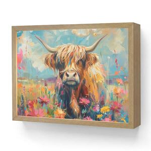 OnlyWow NÁSTENNÉ SVIETIDLO Škótsky horal - Príroda - Farebné - Kvety 40x30 cm vyobraziť