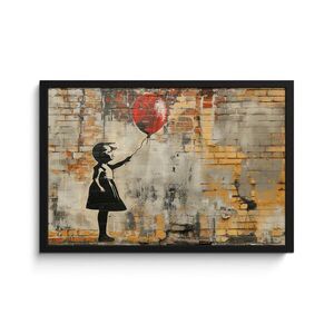 MuchoWow ZARÁMOVANÝ PLAGÁT Graffiti - Banksy - Dievča - Street art 60x40 cm vyobraziť