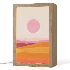 OnlyWow STOLNÁ LAMPA Kopce - oranžová - slnko - abstraktné 20x30 cm vyobraziť