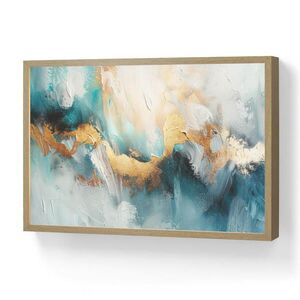 OnlyWow NÁSTENNÉ SVIETIDLO Abstraktné - umenie - zlaté - modré 60x40 cm vyobraziť