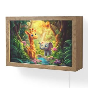 OnlyWow NÁSTENNÉ SVIETIDLO Žirafa - Slon - Kvety - Džungľa 30x20 cm vyobraziť
