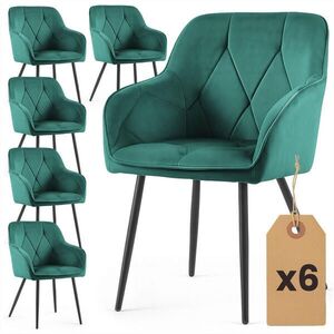 RAUMHIRSCH FURNITURE ČALÚNENÉ STOLIČKY, sada 6 ks, kovové nohy, zelená, čierna 54, 5/82, 5/58 vyobraziť