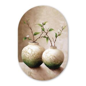 MuchoWow OBRAZ NA STENU Kvety - Váza - Biela - Botanická - Béžová 60x90 cm vyobraziť