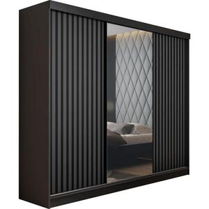 Kier Furniture SKRIŇA S POSUVNÝMI DVERAMI MALANI - Čierna + Grafit 200x205x59 cm vyobraziť