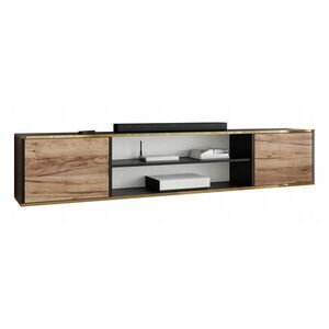 Kier Furniture TV STOLOK EDI GOLD 4 Čierna / Dub Craft Gold – 2-dverový vyobraziť