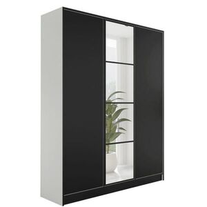 Kier Furniture ŠATNÍK EDEN 3-dverový v4 - 156, 4x205x39 cm - Biela + Čierna vyobraziť