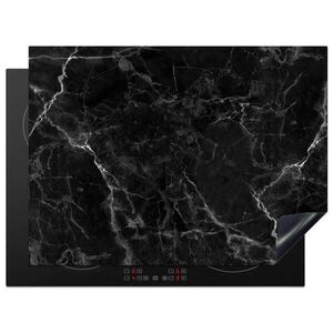 MuchoWow KRYT NA SPORÁK Mramor - Čierna - Biela - Textúra - Mramorový vzhľad 70x52 cm vyobraziť