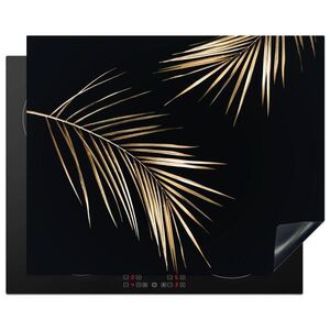 MuchoWow KRYT NA SPORÁK Listy - rastliny - zlaté - čierne - luxusné 65x52 cm vyobraziť