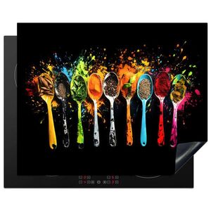 MuchoWow KRYT NA SPORÁK Lyžičky - korenie - moderné - graffiti - farba - farebné 65x52 cm vyobraziť
