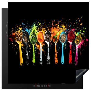 MuchoWow KRYT NA SPORÁK Lyžičky - korenie - moderné - graffiti - farba - farebné 78x78 cm vyobraziť