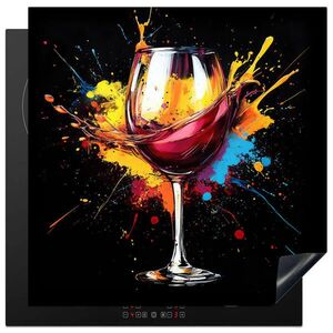 MuchoWow KRYT NA SPORÁK Víno - sklo - graffiti - nápoj - červená - farba 78x78 cm vyobraziť