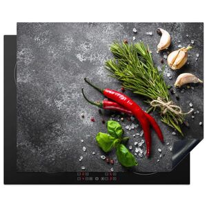 MuchoWow KRYT NA SPORÁK Korenie - bylinky - korenie - betón 65x52 cm vyobraziť