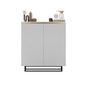 Meble Lindner KOMODA Selene 2D matná biela 111 cm s kovovým rámom vyobraziť