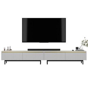Meble Lindner TV-LOWBOARD 2er-Set Selene Weiß matt 280 cm mit Metallrahmen vyobraziť