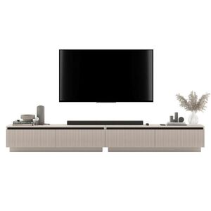 Meble Lindner TV STOLÍK sada 2 ks Selene matný kašmír 280 cm na sokli vyobraziť