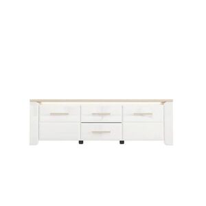 Carryhome SKRINKA POD TV, biela, dub bianco, 154/49, 5/40 cm vyobraziť
