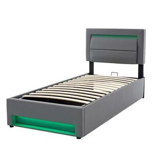 KOMHTOM ČALÚNENÁ POSTEĽ 90 x 200 cm v sivej PU farbe vyobraziť