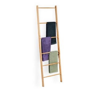 Relaxdays REBRÍK Prírodná na uteráky orechové drevo 6 priečok 170x55 cm vyobraziť