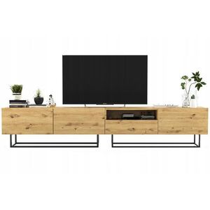 Meble Lindner SADA 2 TV stolíkov Enjoy Dub Artisan 240 cm so zásuvkou a kovovým rámom vyobraziť