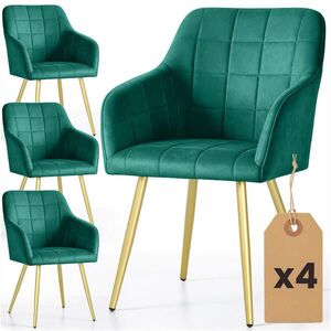 RAUMHIRSCH FURNITURE ČALÚNENÉ STOLIČKY, sada 4 ks, kovové nohy, zelená, zlatá 54/82/58 vyobraziť