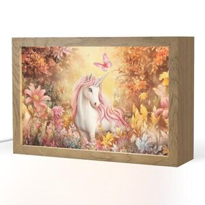 OnlyWow NOČNÁ LAMPA Jednorožec - Kvety - Motýľ - Ružová 30x20 cm vyobraziť