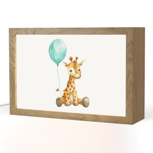 OnlyWow NOČNÁ LAMPA Žirafa - Dieťa - Zvieratá - Modrý balón 30x20 cm vyobraziť