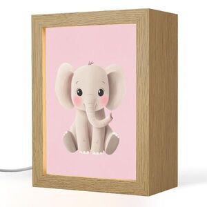 OnlyWow NOČNÁ LAMPA Slon - dieťa - ružový - kreslený 15x20 cm vyobraziť