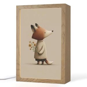 OnlyWow NOČNÁ LAMPA Líška - Žlté kvety - Minimalistický 20x30 cm vyobraziť