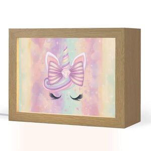 OnlyWow NOČNÁ LAMPA Jednorožec - trblietky - dúha - pastelové farby 20x15 cm vyobraziť