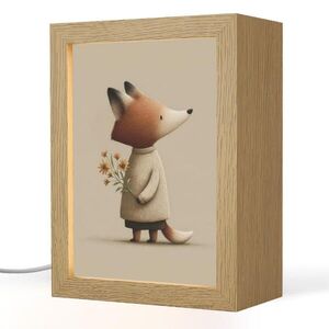OnlyWow NOČNÁ LAMPA Líška - Žlté kvety - Minimalistický 15x20 cm vyobraziť