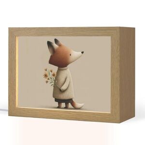 OnlyWow NOČNÁ LAMPA Líška - Žlté kvety - Minimalistický 20x15 cm vyobraziť