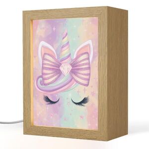OnlyWow NOČNÁ LAMPA Jednorožec - trblietky - dúha - pastelové farby 15x20 cm vyobraziť