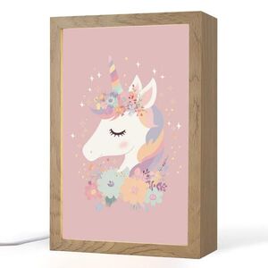OnlyWow NOČNÁ LAMPA Jednorožec - Ružová - Kvety 20x30 cm vyobraziť
