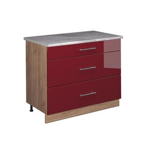 Vicco KUCHYNSKÁ SPODNÁ SKRINKA Fame-Line, Bordeaux vysoký lesk/Dub Goldkraft, 100 cm, AP Marble vyobraziť