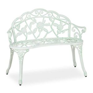 Relaxdays LAVICA bielo-zelená 2-miestna hliníkový odliatok 98 cm vyobraziť