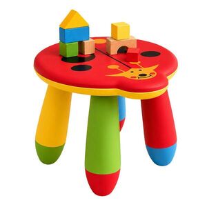 Relaxdays STOLIČKA Farebná detská plastová lienka výška sedu 26 cm vyobraziť