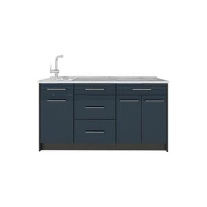 Vicco KUCHYNSKÝ BLOK Fame-Line, Tmavo modrá vysoký lesk, 150 cm, AP Marble vyobraziť