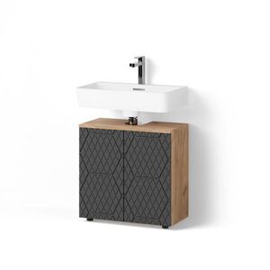 Livinity® SPODNÁ SKRINKA POD UMÝVADLO Ronco Antracit so štruktúrou včelieho plástu 60 x 59 cm vyobraziť