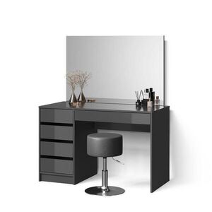 Livinity® TOALETNÝ STOLÍK Imola, antracitová, 120 cm so zrkadlom a taburetom vyobraziť