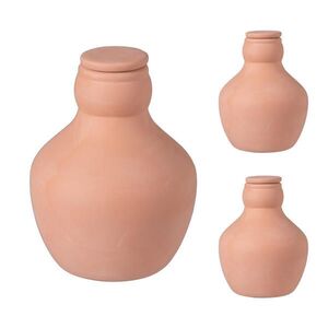 Relaxdays ZAVLAŽOVAČ Terakota 3-dielna-sada Keramika 500 ml vyobraziť