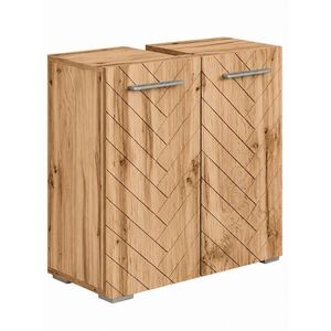 Badplaats SKRINKA POD UMÝVADLO Jupiter 2 dvere dub rybia kosť - 60 x 30 x 60 cm vyobraziť