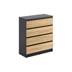 Home Collective KOMODA so 4 zásuvkami, šírka 76 cm, antracit / dub Artisan vyobraziť