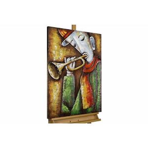KUNSTLOFT KOVOVÝ OBRAZ 60/90 cm, hudobný motív, zeleno-žltý vyobraziť