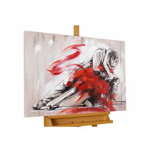 KUNSTLOFT RUČNE MAĽOVANÝ AKRYLOVÝ OBRAZ 90/60 cm, červený, abstraktný dekoratívny motív vyobraziť