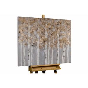 KUNSTLOFT RUČNE MAĽOVANÝ AKRYLOVÝ OBRAZ 100/75 cm, sivý, abstraktný geometrický motív vyobraziť